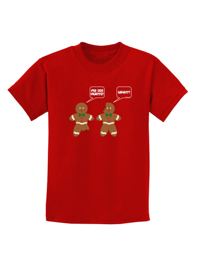 Funny Gingerbread Conversation Christmas Childrens Dark T-Shirt-Childrens T-Shirt-TooLoud-Red-X-Small-Davson Sales