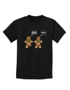 Funny Gingerbread Conversation Christmas Childrens Dark T-Shirt-Childrens T-Shirt-TooLoud-Black-X-Small-Davson Sales