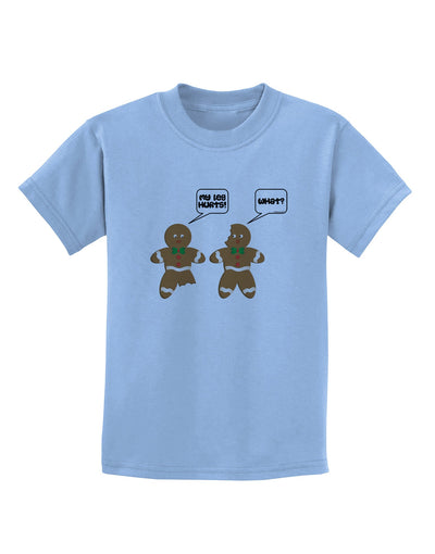 Funny Gingerbread Conversation Christmas Childrens T-Shirt-Childrens T-Shirt-TooLoud-Light-Blue-X-Small-Davson Sales