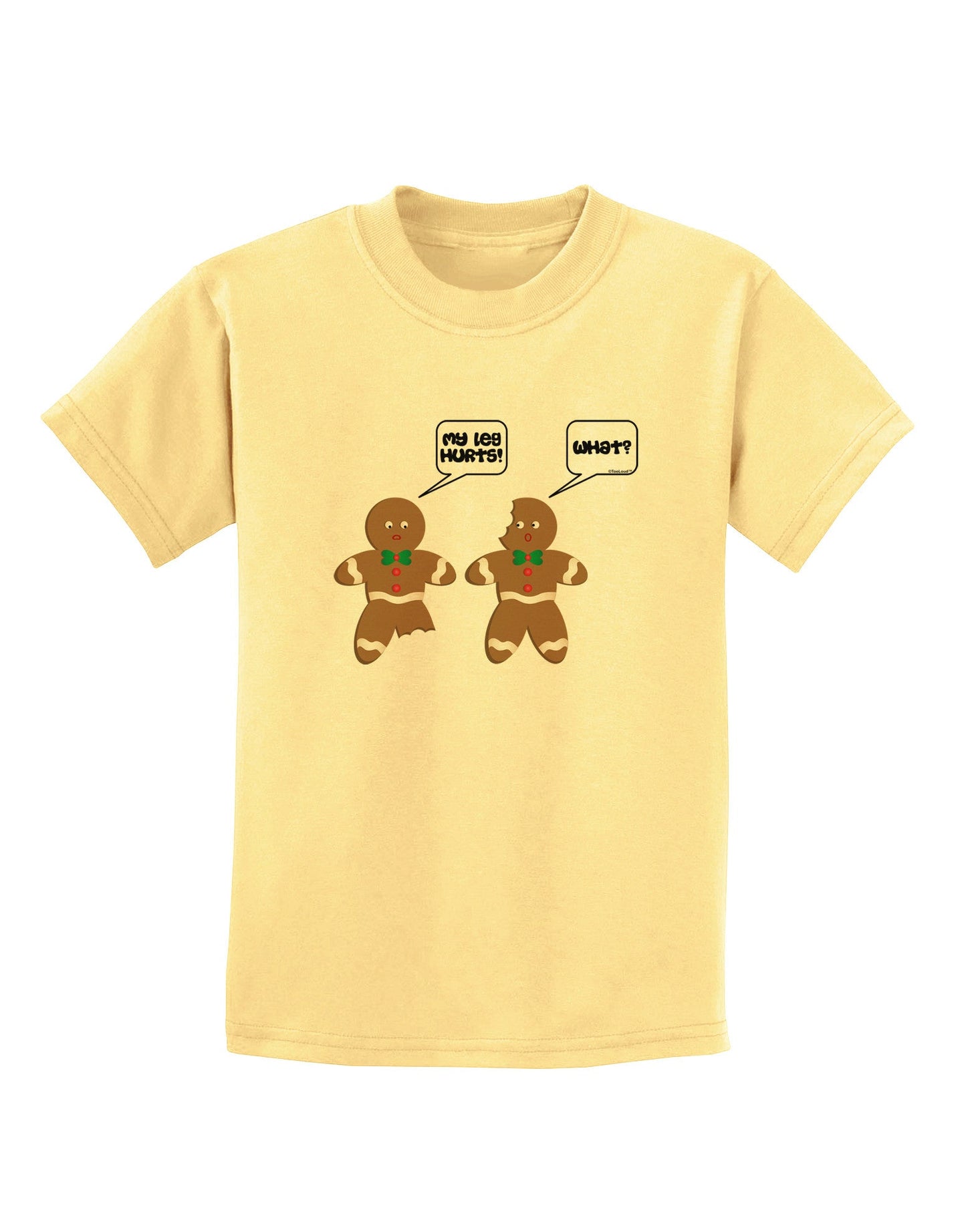 Funny Gingerbread Conversation Christmas Childrens T-Shirt-Childrens T-Shirt-TooLoud-Daffodil-Yellow-X-Small-Davson Sales