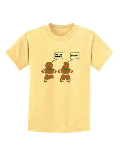 Funny Gingerbread Conversation Christmas Childrens T-Shirt-Childrens T-Shirt-TooLoud-Daffodil-Yellow-X-Small-Davson Sales