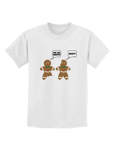 Funny Gingerbread Conversation Christmas Childrens T-Shirt-Childrens T-Shirt-TooLoud-White-X-Small-Davson Sales