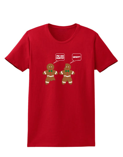 Funny Gingerbread Conversation Christmas Womens Dark T-Shirt-TooLoud-Red-X-Small-Davson Sales