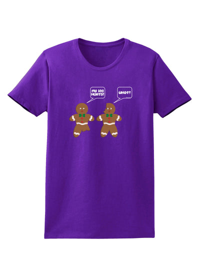 Funny Gingerbread Conversation Christmas Womens Dark T-Shirt-TooLoud-Purple-X-Small-Davson Sales