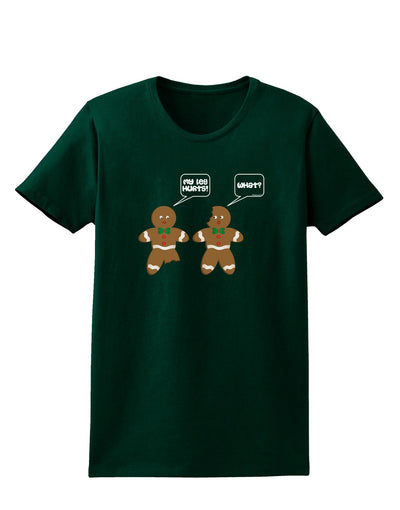 Funny Gingerbread Conversation Christmas Womens Dark T-Shirt-TooLoud-Forest-Green-Small-Davson Sales