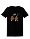 Funny Gingerbread Conversation Christmas Womens Dark T-Shirt-TooLoud-Black-X-Small-Davson Sales