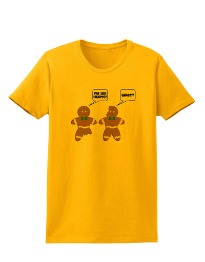Funny Gingerbread Conversation Christmas Womens T-Shirt-Womens T-Shirt-TooLoud-Gold-X-Small-Davson Sales
