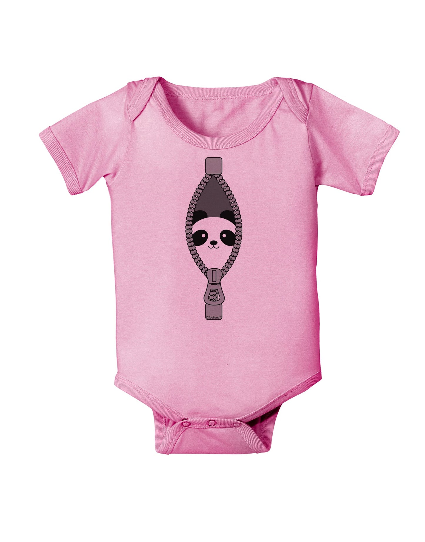 Funny Panda Peeking Out of Zipper Baby Romper Bodysuit by TooLoud-Baby Romper-TooLoud-Light-Pink-06-Months-Davson Sales