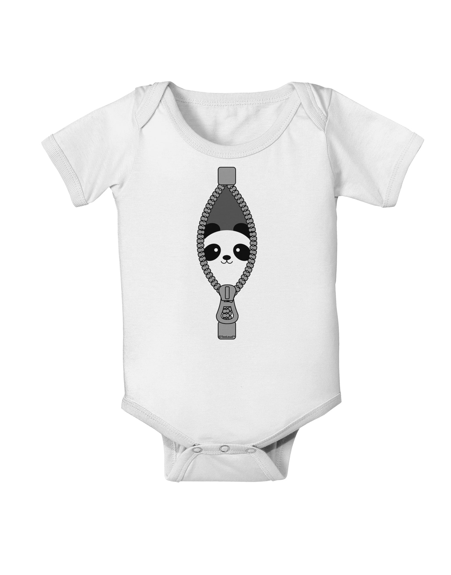 Funny Panda Peeking Out of Zipper Baby Romper Bodysuit by TooLoud-Baby Romper-TooLoud-White-06-Months-Davson Sales