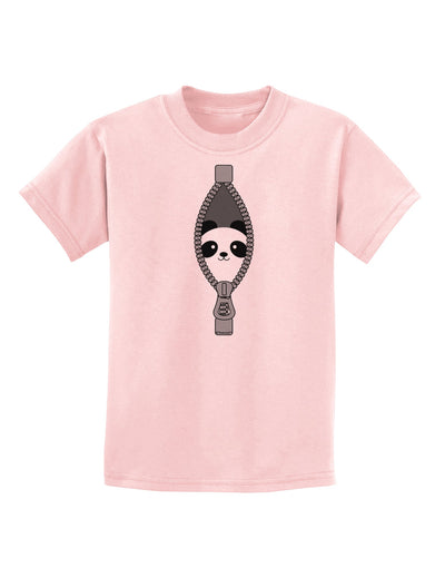 Funny Panda Peeking Out of Zipper Childrens T-Shirt by TooLoud-Childrens T-Shirt-TooLoud-PalePink-X-Small-Davson Sales