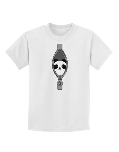 Funny Panda Peeking Out of Zipper Childrens T-Shirt by TooLoud-Childrens T-Shirt-TooLoud-White-X-Small-Davson Sales