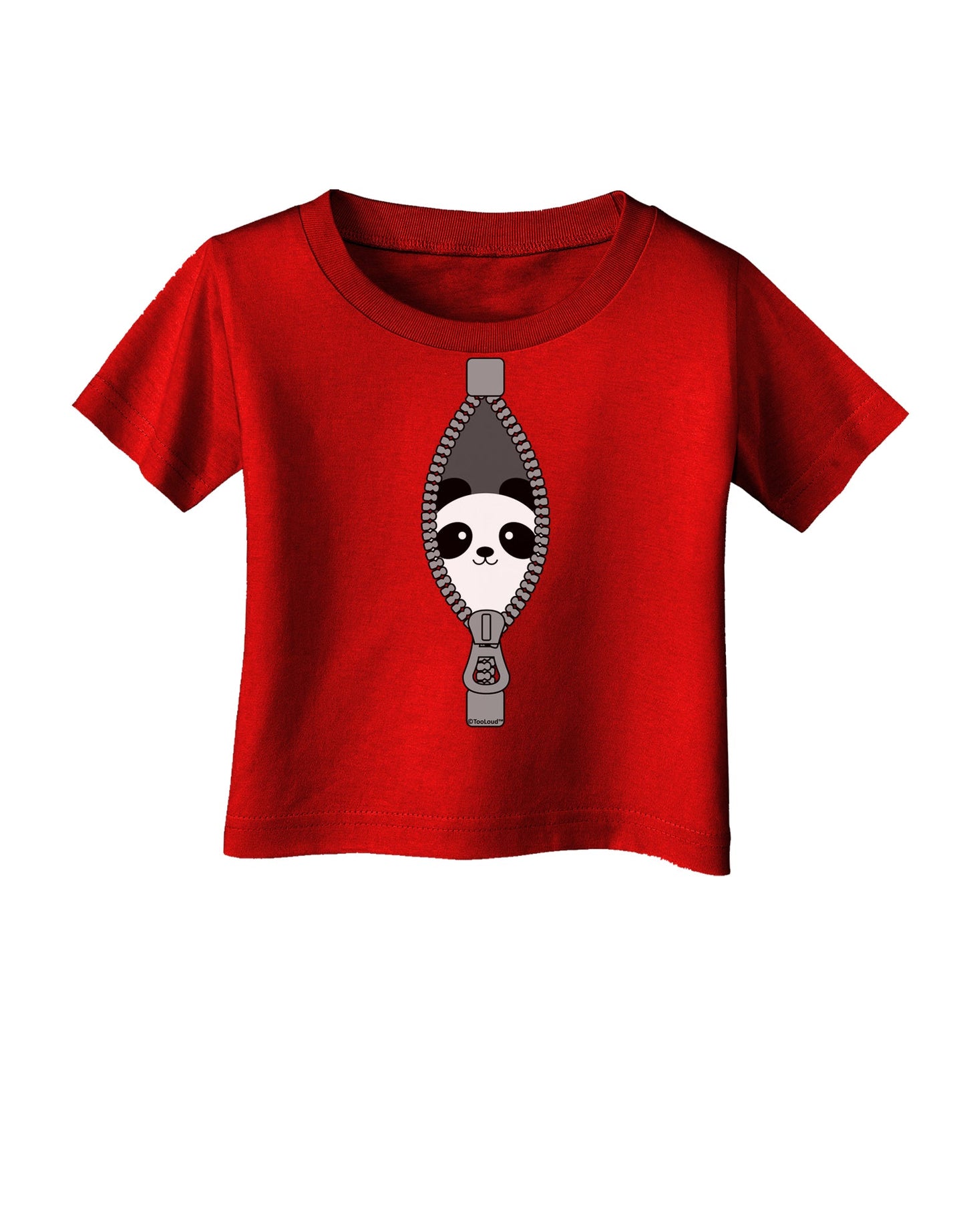 Funny Panda Peeking Out of Zipper Infant T-Shirt Dark by TooLoud-Infant T-Shirt-TooLoud-Red-06-Months-Davson Sales