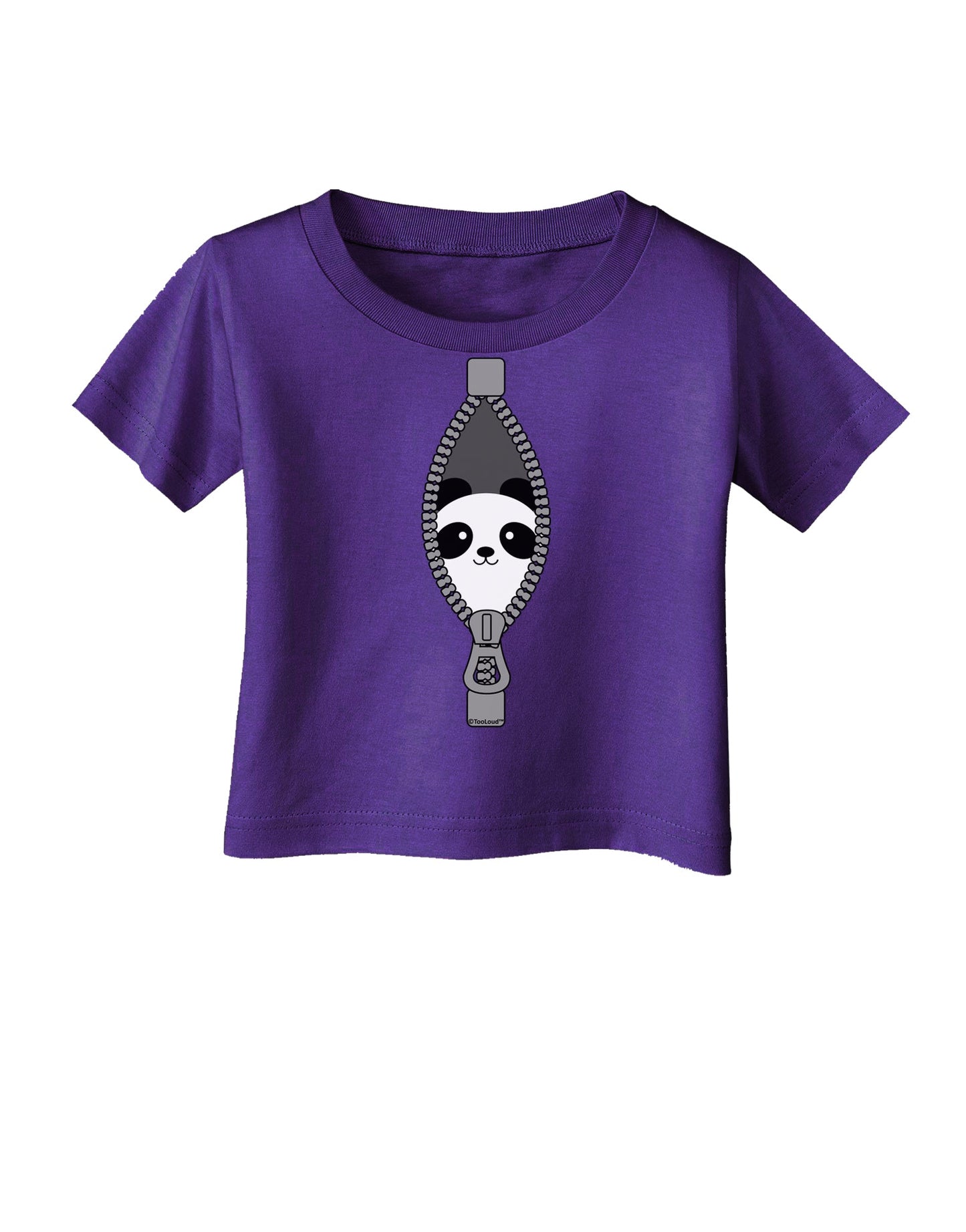 Funny Panda Peeking Out of Zipper Infant T-Shirt Dark by TooLoud-Infant T-Shirt-TooLoud-Purple-06-Months-Davson Sales