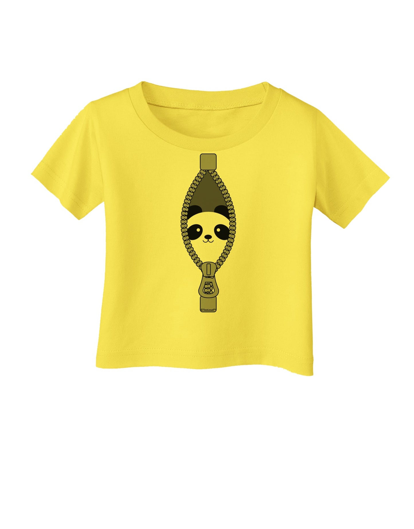 Funny Panda Peeking Out of Zipper Infant T-Shirt by TooLoud-Infant T-Shirt-TooLoud-Yellow-06-Months-Davson Sales