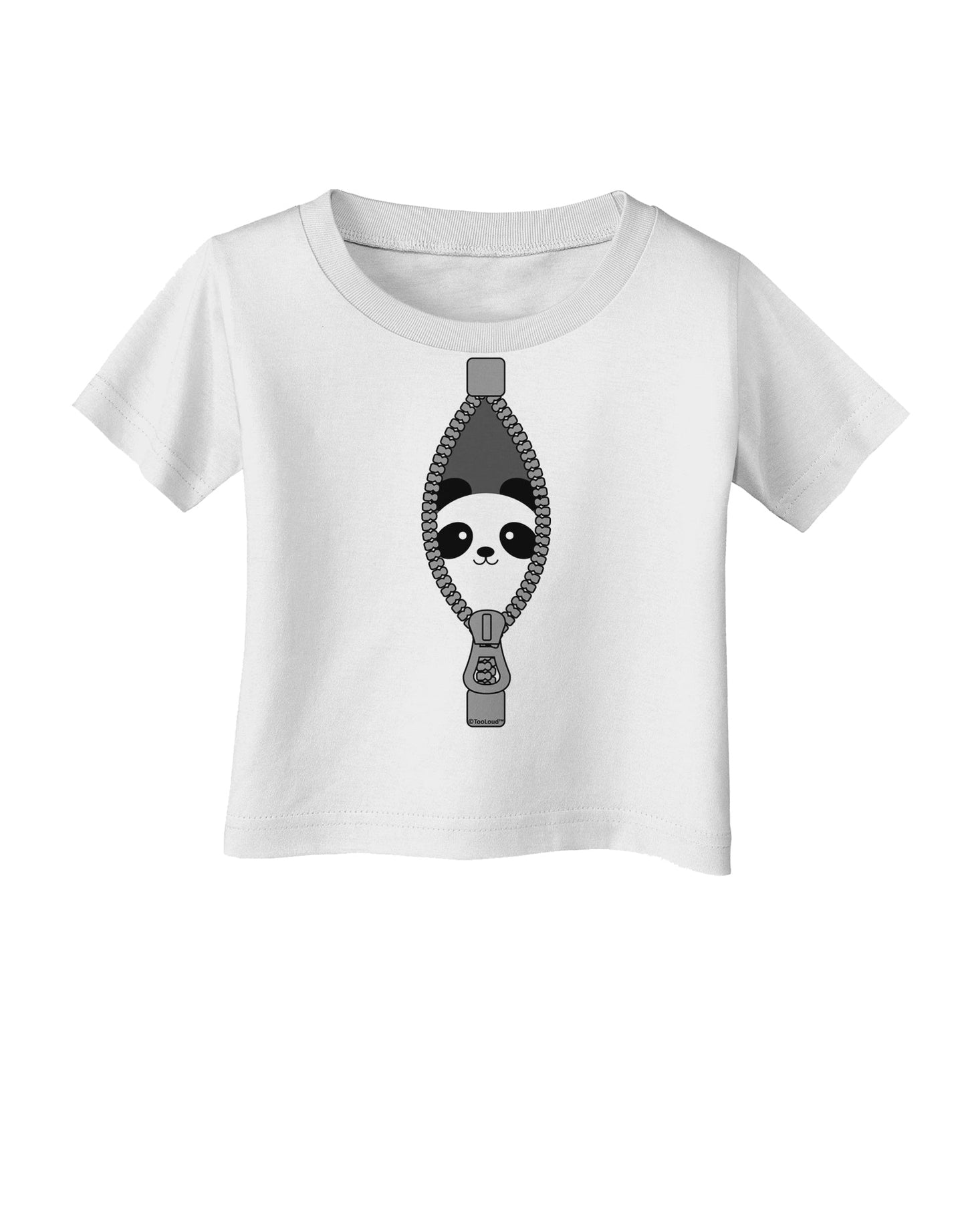 Funny Panda Peeking Out of Zipper Infant T-Shirt by TooLoud-Infant T-Shirt-TooLoud-White-06-Months-Davson Sales