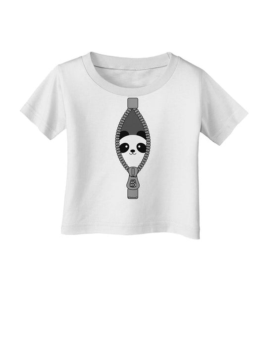 Funny Panda Peeking Out of Zipper Infant T-Shirt by TooLoud-Infant T-Shirt-TooLoud-White-06-Months-Davson Sales