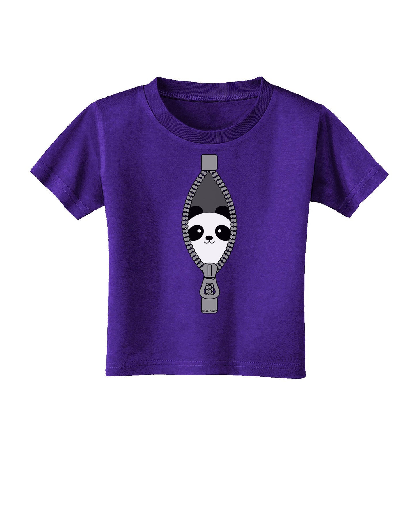 Funny Panda Peeking Out of Zipper Toddler T-Shirt Dark by TooLoud-Toddler T-Shirt-TooLoud-Purple-2T-Davson Sales