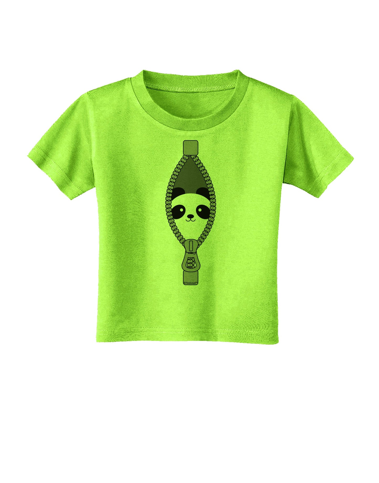 Funny Panda Peeking Out of Zipper Toddler T-Shirt by TooLoud-Toddler T-Shirt-TooLoud-Lime-Green-2T-Davson Sales