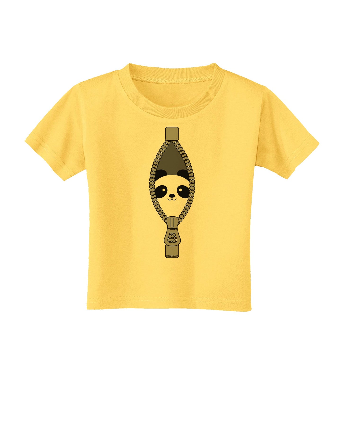 Funny Panda Peeking Out of Zipper Toddler T-Shirt by TooLoud-Toddler T-Shirt-TooLoud-Yellow-2T-Davson Sales