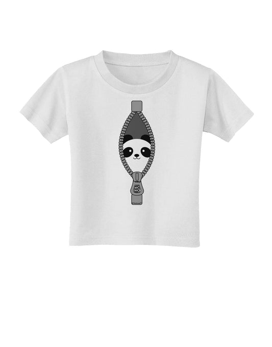 Funny Panda Peeking Out of Zipper Toddler T-Shirt by TooLoud-Toddler T-Shirt-TooLoud-White-2T-Davson Sales