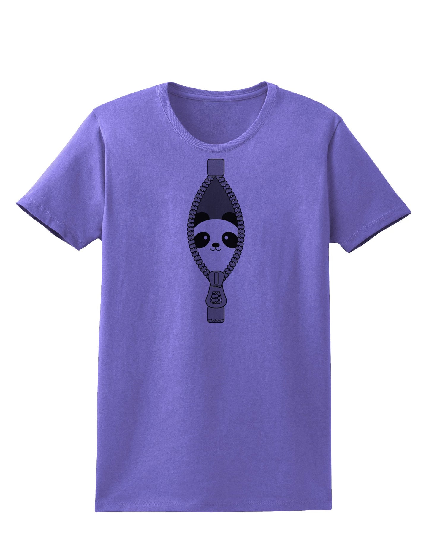 Funny Panda Peeking Out of Zipper Womens T-Shirt by TooLoud-Womens T-Shirt-TooLoud-Violet-X-Small-Davson Sales