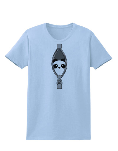 Funny Panda Peeking Out of Zipper Womens T-Shirt by TooLoud-Womens T-Shirt-TooLoud-Light-Blue-X-Small-Davson Sales