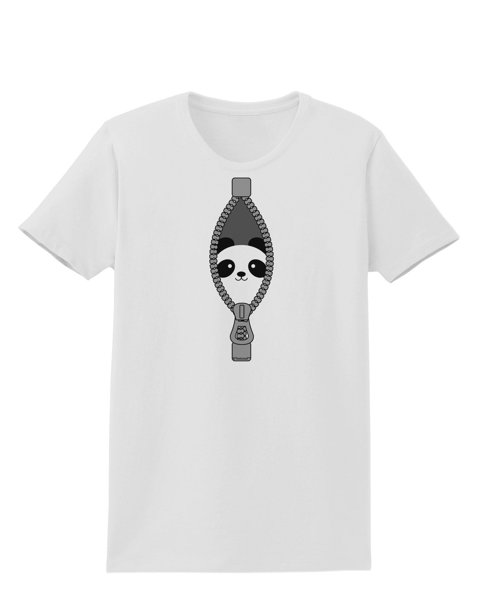 Funny Panda Peeking Out of Zipper Womens T-Shirt by TooLoud-Womens T-Shirt-TooLoud-White-X-Small-Davson Sales