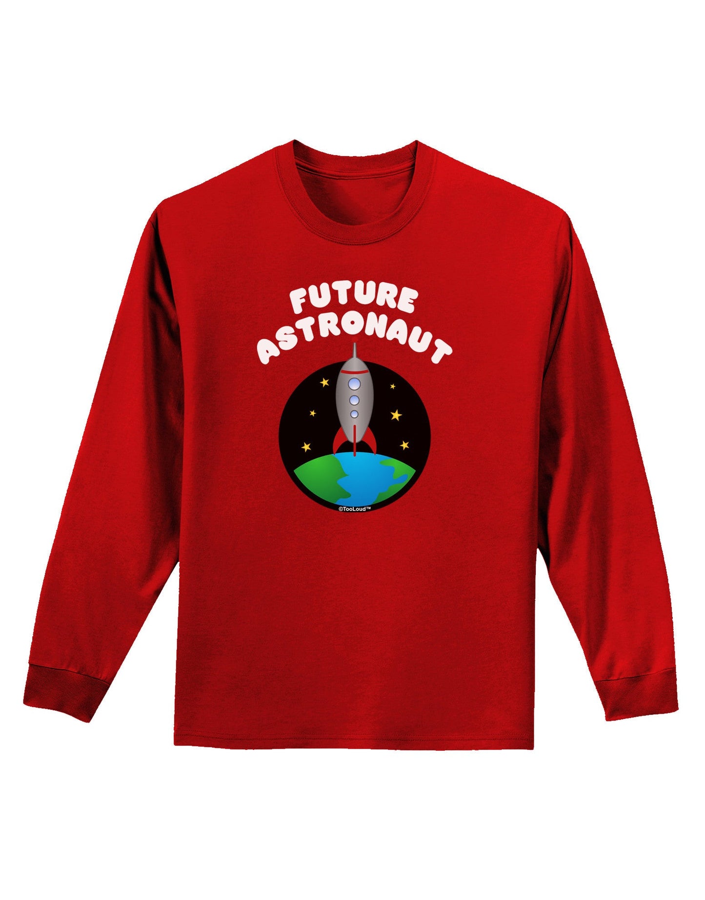 Future Astronaut Color Adult Long Sleeve Dark T-Shirt-TooLoud-Red-Small-Davson Sales