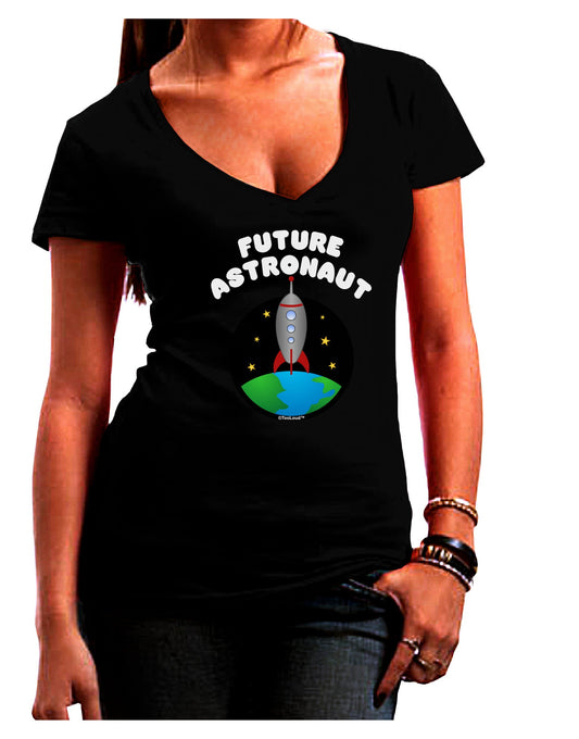 Future Astronaut Color Womens V-Neck Dark T-Shirt-Womens V-Neck T-Shirts-TooLoud-Black-Juniors Fitted Small-Davson Sales
