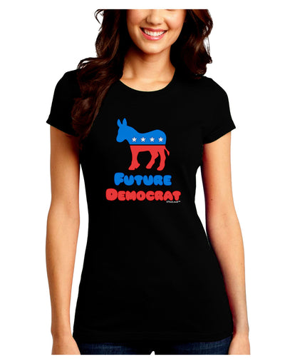 Future Democrat Juniors Petite Crew Dark T-Shirt-T-Shirts Juniors Tops-TooLoud-Black-Juniors Fitted Small-Davson Sales