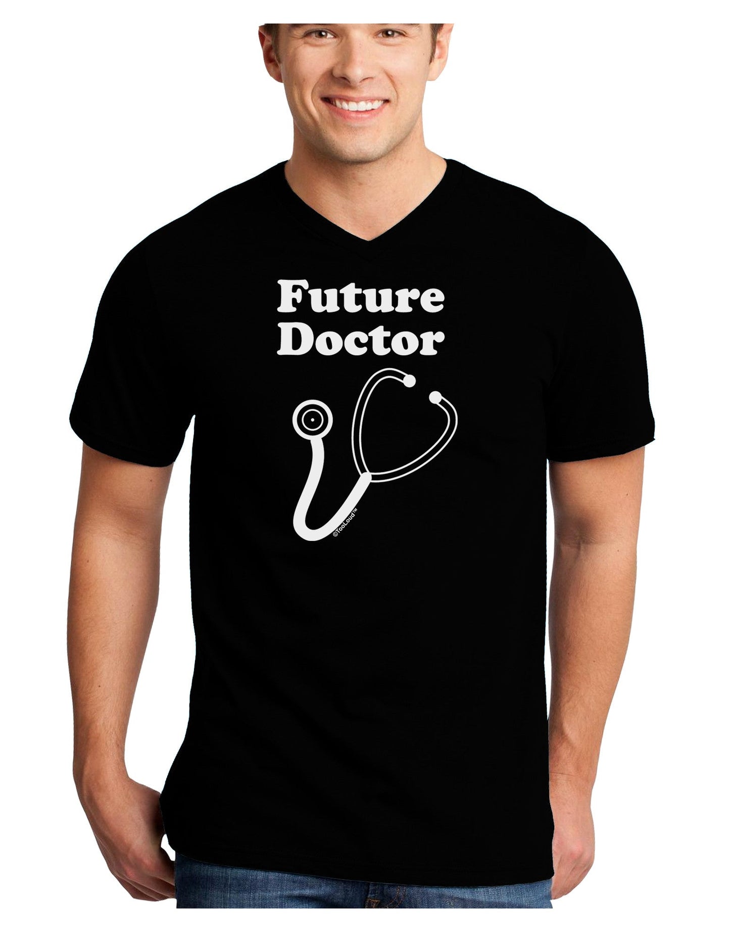 Future Doctor Adult Dark V-Neck T-Shirt-TooLoud-Black-Small-Davson Sales