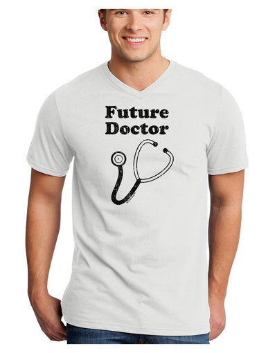 Future Doctor Distressed Adult V-Neck T-shirt-Mens V-Neck T-Shirt-TooLoud-White-Small-Davson Sales