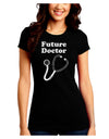 Future Doctor Distressed Juniors Crew Dark T-Shirt-T-Shirts Juniors Tops-TooLoud-Black-Juniors Fitted Small-Davson Sales