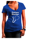 Future Doctor Distressed Juniors V-Neck Dark T-Shirt-Womens V-Neck T-Shirts-TooLoud-Royal-Blue-Juniors Fitted Small-Davson Sales