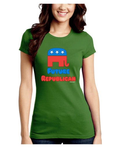 Future Republican Juniors Petite Crew Dark T-Shirt-T-Shirts Juniors Tops-TooLoud-Kiwi-Green-Juniors Fitted Small-Davson Sales