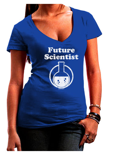 Future Scientist Distressed Juniors V-Neck Dark T-Shirt-Womens V-Neck T-Shirts-TooLoud-Royal-Blue-Juniors Fitted Small-Davson Sales