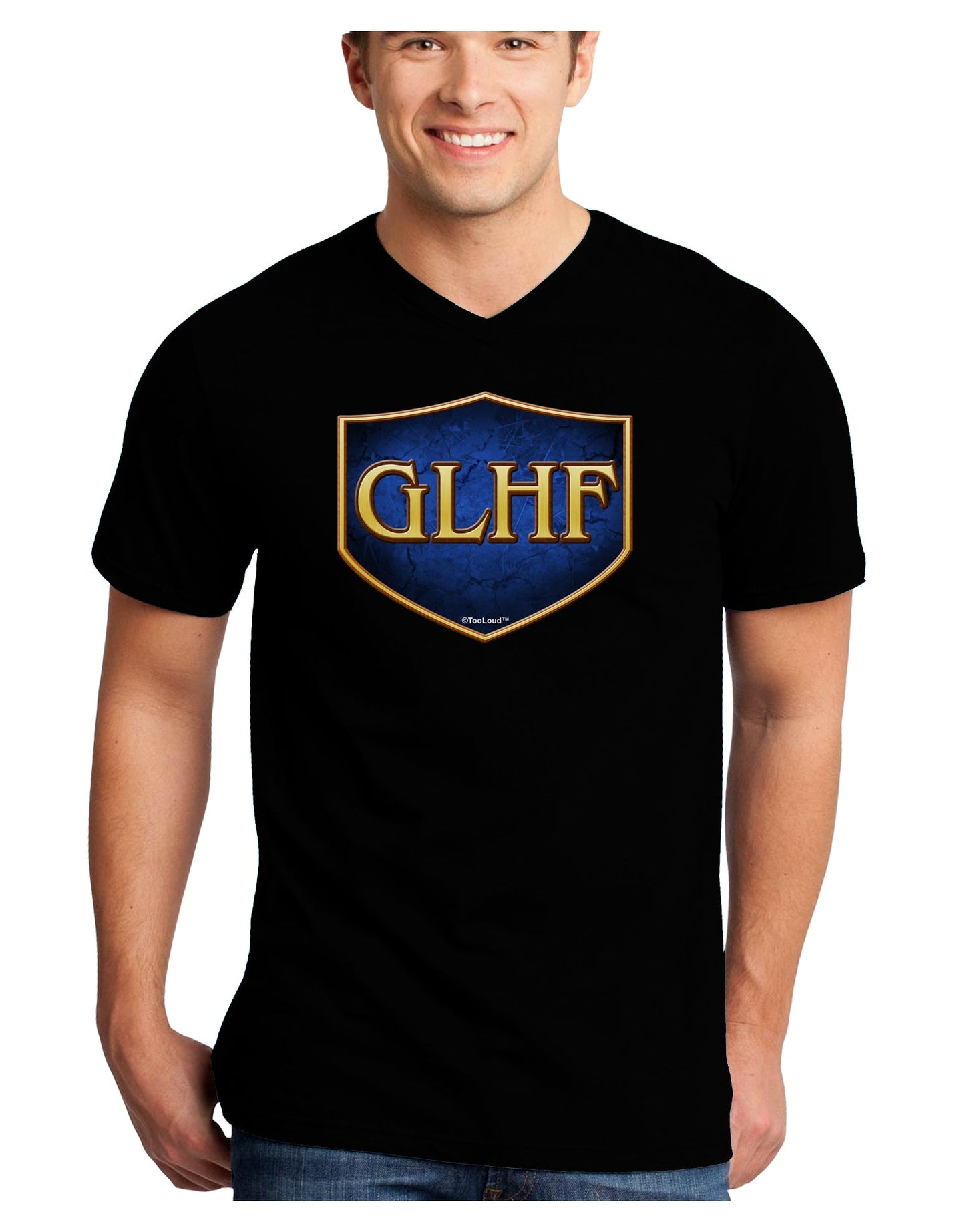GLHF - Good Luck Have Fun Adult Dark V-Neck T-Shirt by TooLoud-Mens V-Neck T-Shirt-TooLoud-Black-Small-Davson Sales