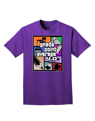 GPA 4 - Grade Point Average Adult Dark T-Shirt-Mens T-Shirt-TooLoud-Purple-Small-Davson Sales