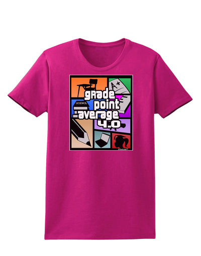 GPA 4 - Grade Point Average Womens Dark T-Shirt-TooLoud-Hot-Pink-Small-Davson Sales