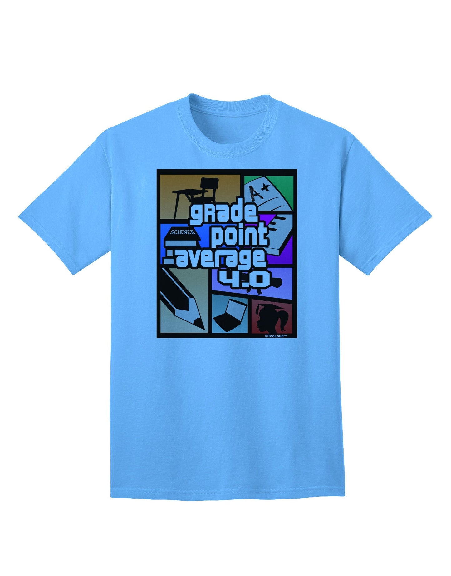 GPA 4 - Premium Grade Point Average Adult T-Shirt Collection-Mens T-shirts-TooLoud-Aquatic-Blue-Small-Davson Sales