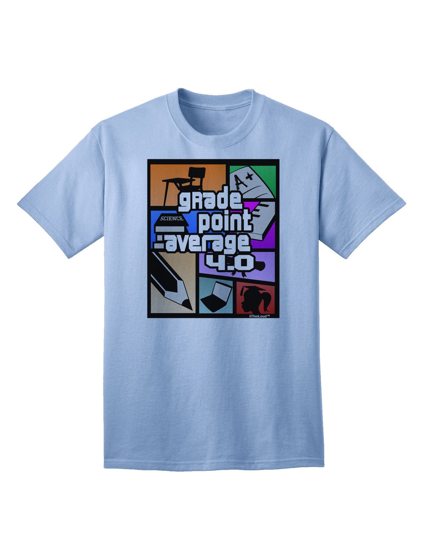 GPA 4 - Premium Grade Point Average Adult T-Shirt Collection-Mens T-shirts-TooLoud-Light-Blue-Small-Davson Sales