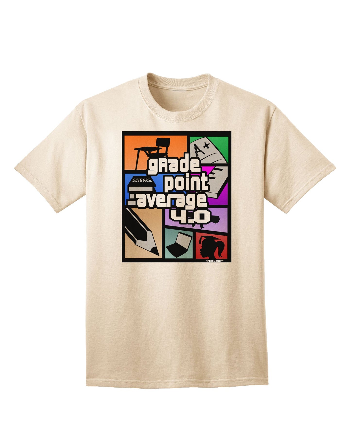 GPA 4 - Premium Grade Point Average Adult T-Shirt Collection-Mens T-shirts-TooLoud-Natural-Small-Davson Sales