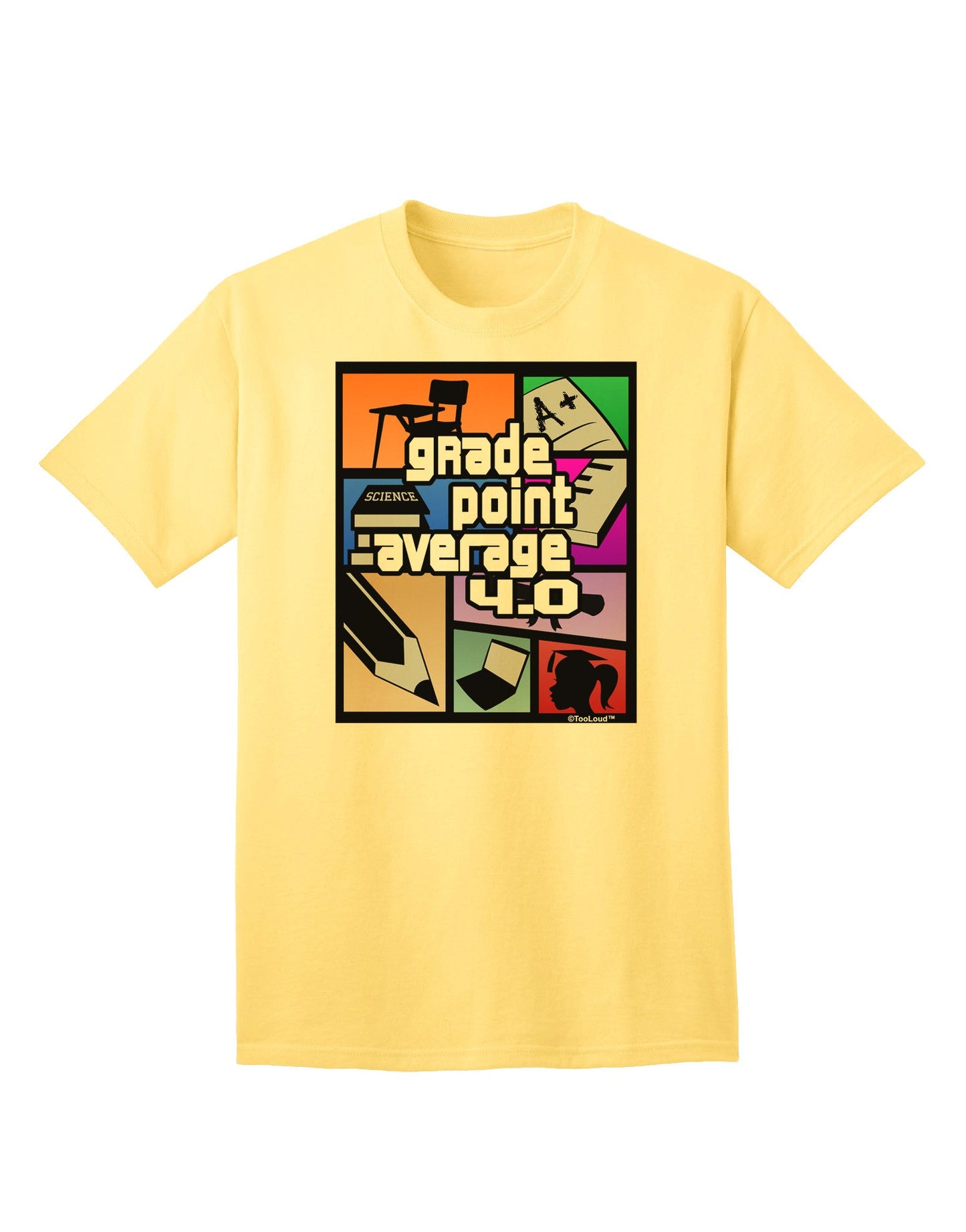GPA 4 - Premium Grade Point Average Adult T-Shirt Collection-Mens T-shirts-TooLoud-Yellow-Small-Davson Sales