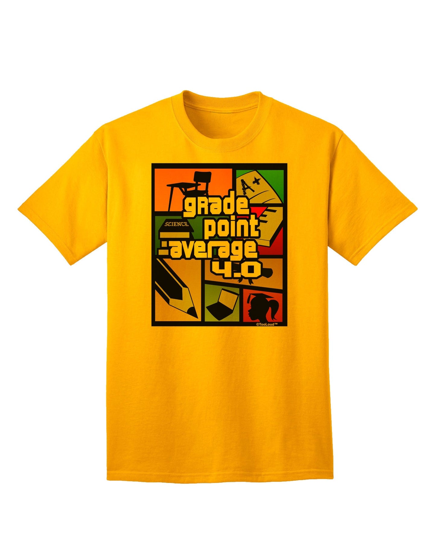 GPA 4 - Premium Grade Point Average Adult T-Shirt Collection-Mens T-shirts-TooLoud-Gold-Small-Davson Sales
