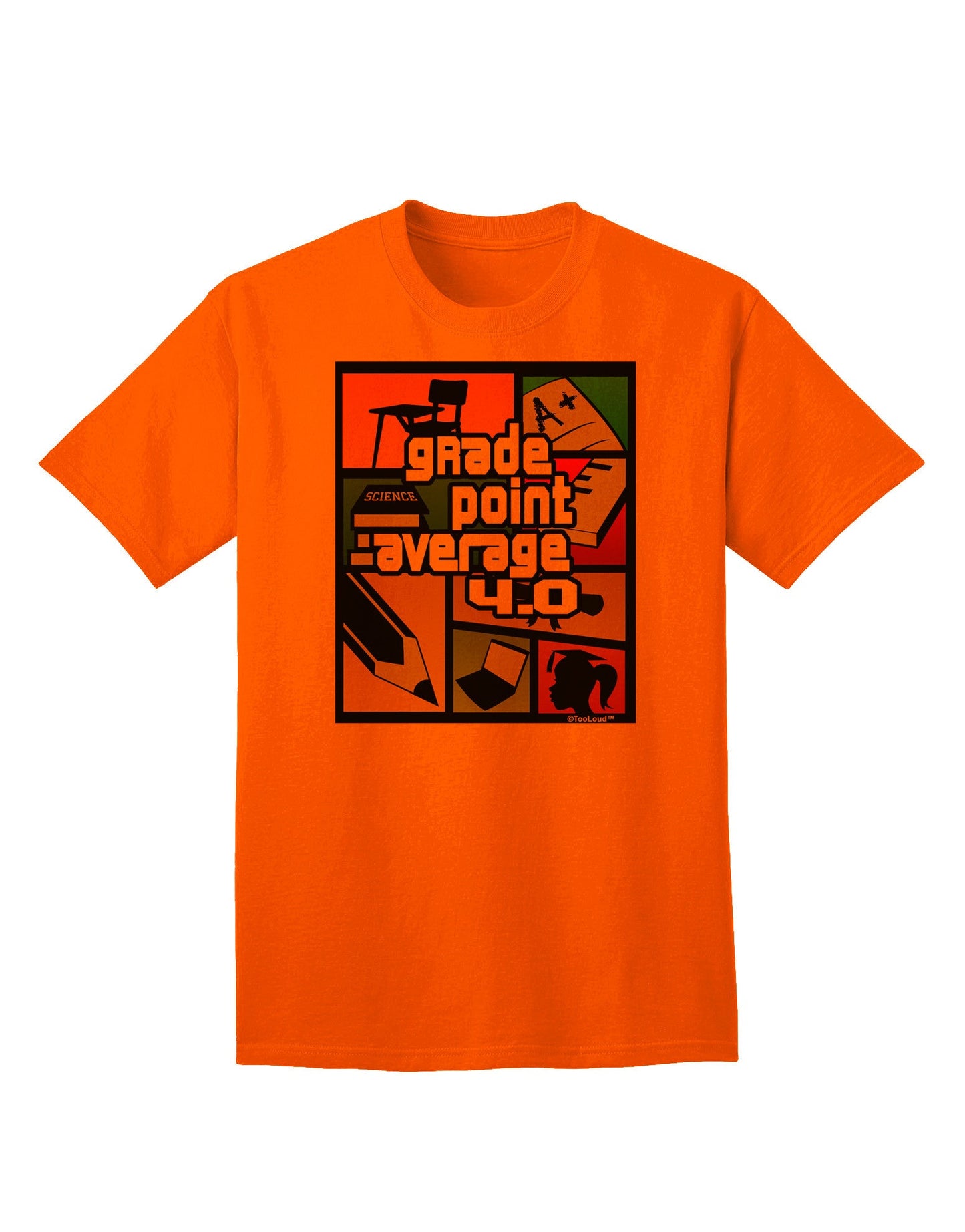 GPA 4 - Premium Grade Point Average Adult T-Shirt Collection-Mens T-shirts-TooLoud-Orange-Small-Davson Sales