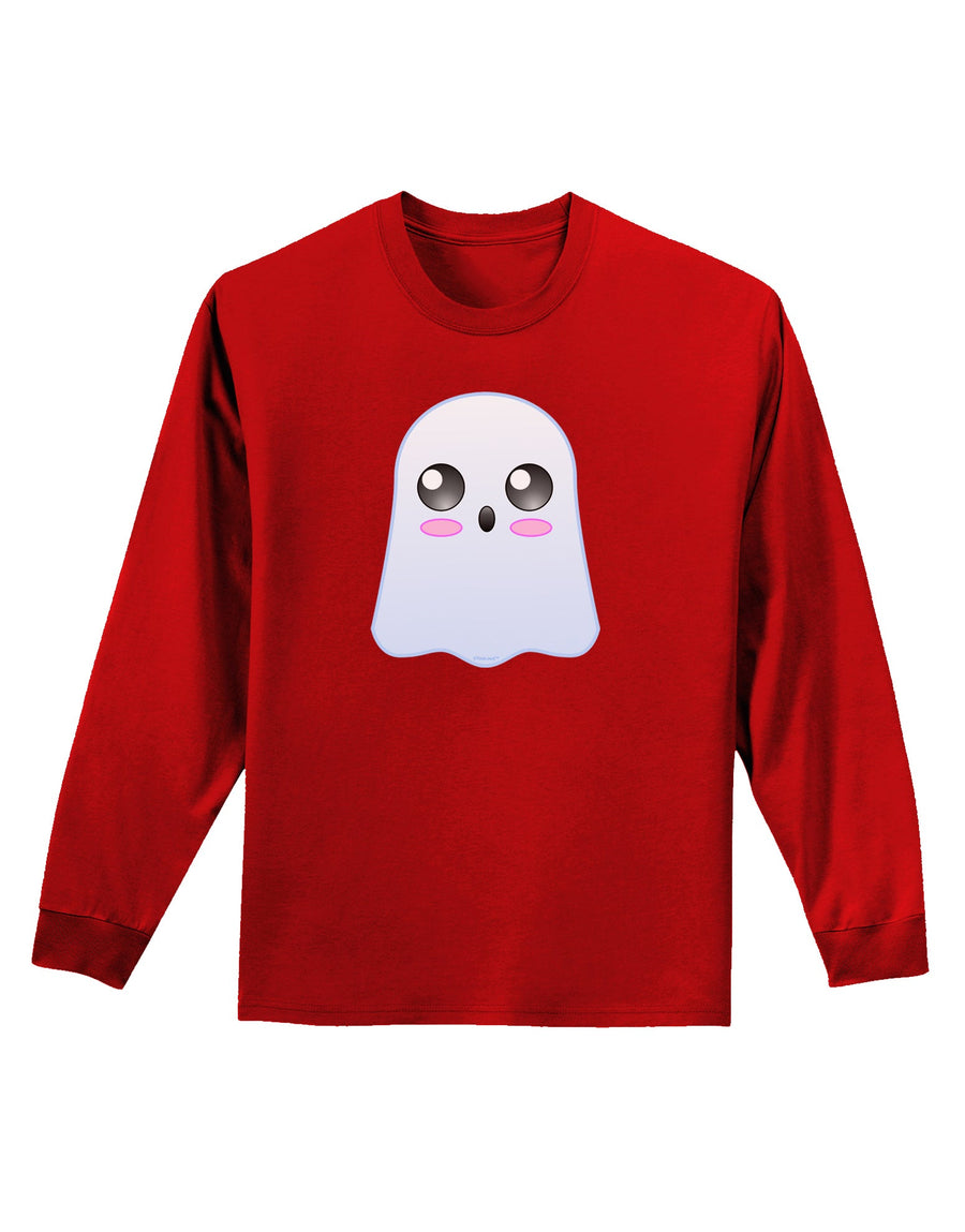 Gabe the Cute Ghost - Halloween Adult Long Sleeve Dark T-Shirt-TooLoud-Black-Small-Davson Sales