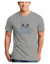 Gabe the Cute Ghost - Halloween Adult V-Neck T-shirt-Mens V-Neck T-Shirt-TooLoud-HeatherGray-Small-Davson Sales