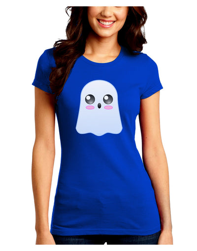 Gabe the Cute Ghost - Halloween Juniors Crew Dark T-Shirt-T-Shirts Juniors Tops-TooLoud-Royal-Blue-Juniors Fitted Small-Davson Sales