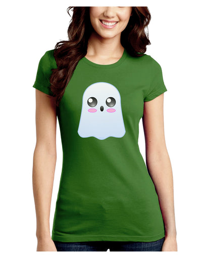 Gabe the Cute Ghost - Halloween Juniors Crew Dark T-Shirt-T-Shirts Juniors Tops-TooLoud-Kiwi-Green-Juniors Fitted XS-Davson Sales