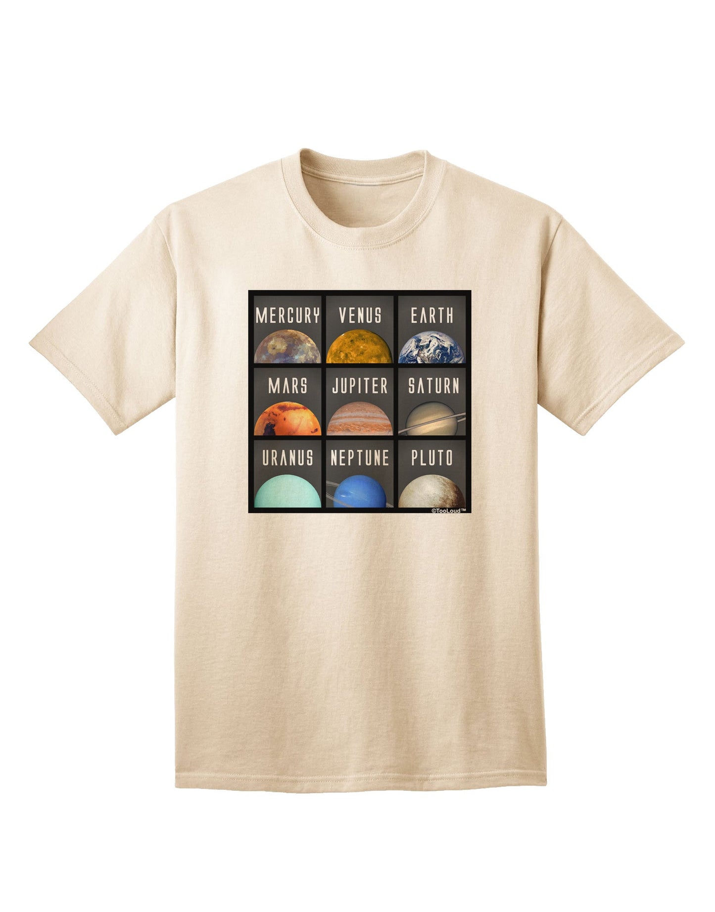 Galactic Collection: Solar System Squares Adult T-Shirt - A Cosmic Fashion Statement-Mens T-shirts-TooLoud-Natural-Small-Davson Sales